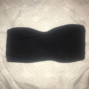 Ribbed Black bandeau/swimwear top